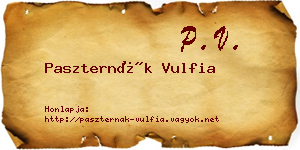 Paszternák Vulfia névjegykártya